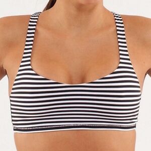 Lululemon Athletica Free To Be Bra in Classic Stripe Black and White